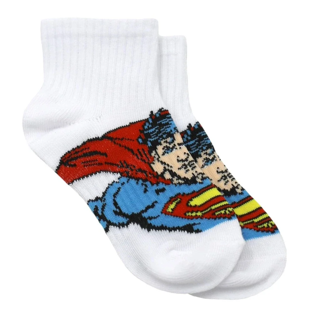 DC Boys' Comics Superman Socks 8 Pair Super Hero Athletic Ankle M